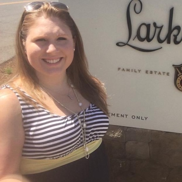 EUC Mossimo Size Large Empire style Maxi dress. White and navy with yellow - Picture 6 of 6